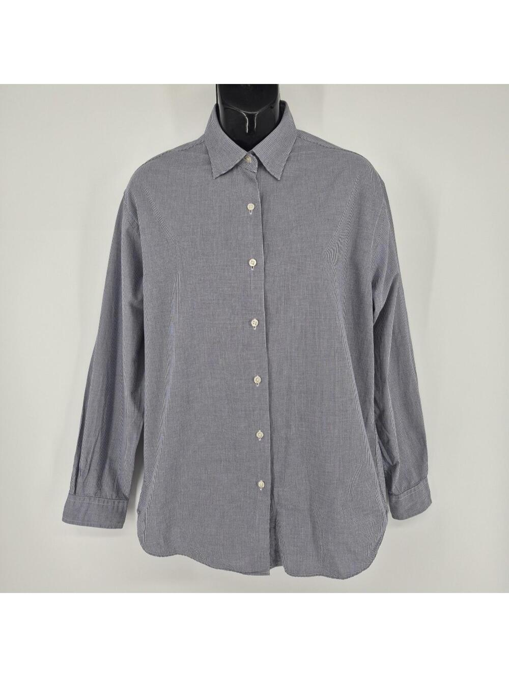 Brooks Brothers Blue & White Gingham Women's Sz 6 Long Sleeve Button Down Cotton